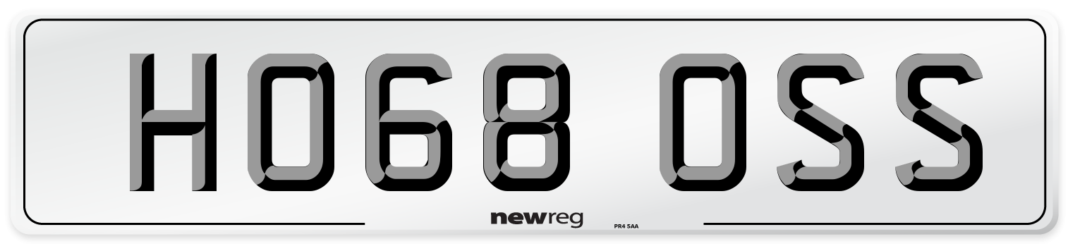 HO68 OSS Number Plate from New Reg